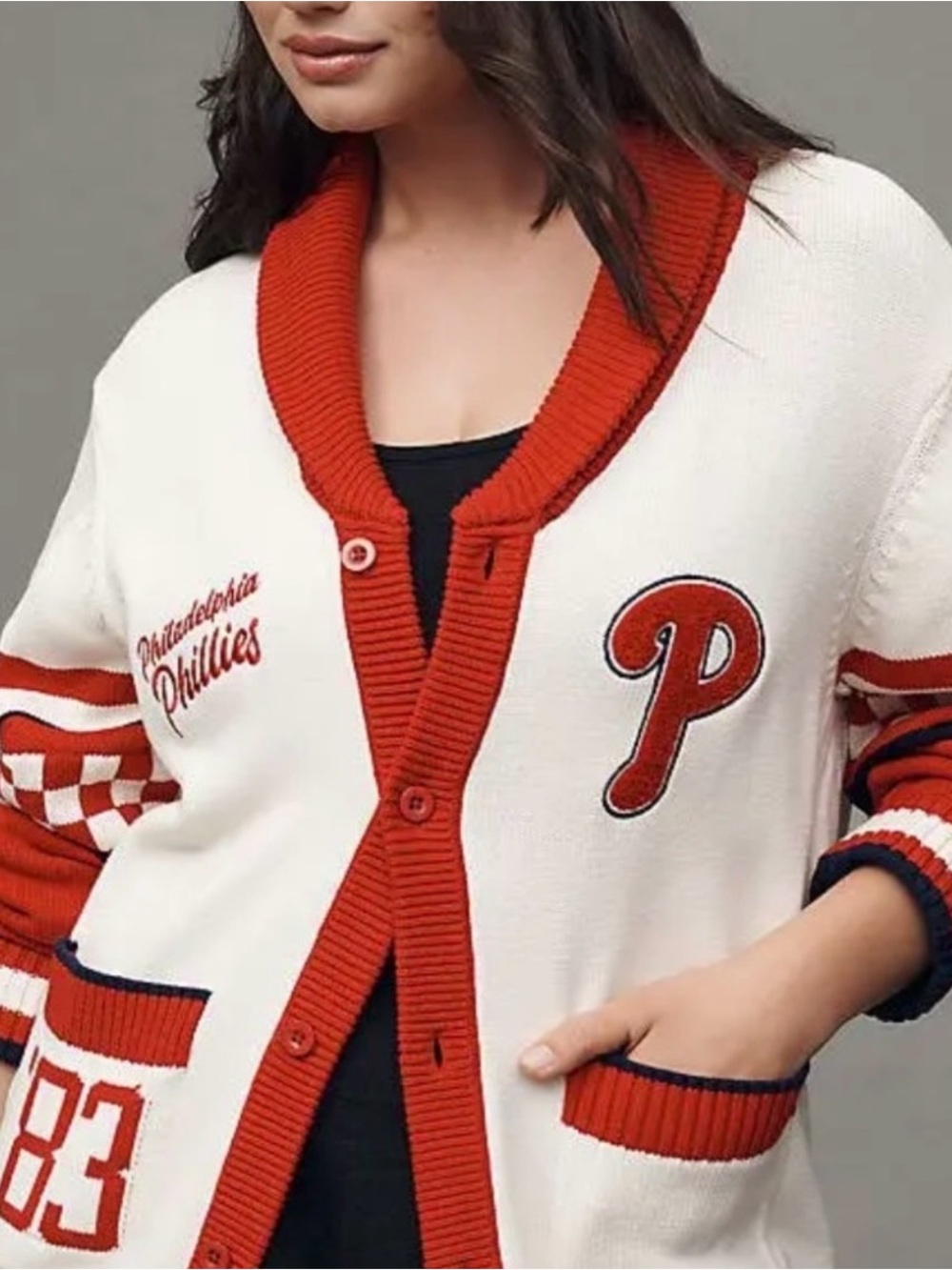 Anthropologie The Wild Collective Philadelphia Phillies cardigan